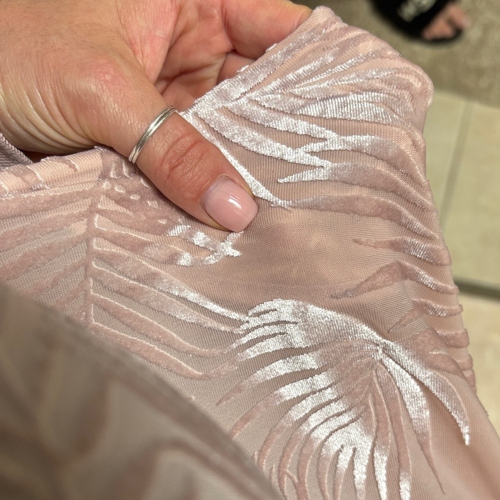 Stone row/volcolm Pink Sheer Leaf Pattern Bomber Jacket/oversized - Picture 2 of 5